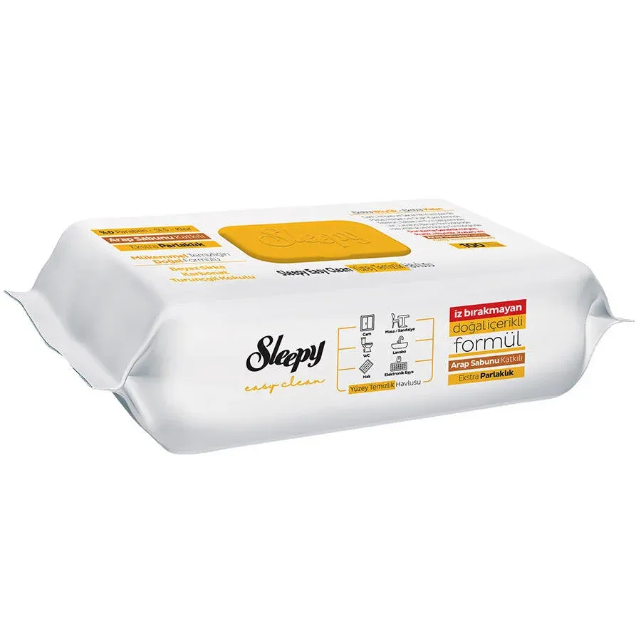 SLEEPY Easy Clean Arap Sabun Katkılı Yüzey Temizlik Havlusu 100 Yaprak