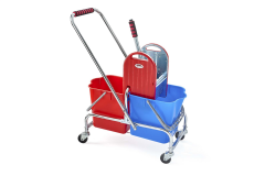 GENEL Çift Bölmeli Presli Set (Pres Metal + Kırmızı, Mavi Kova 25 Litre)