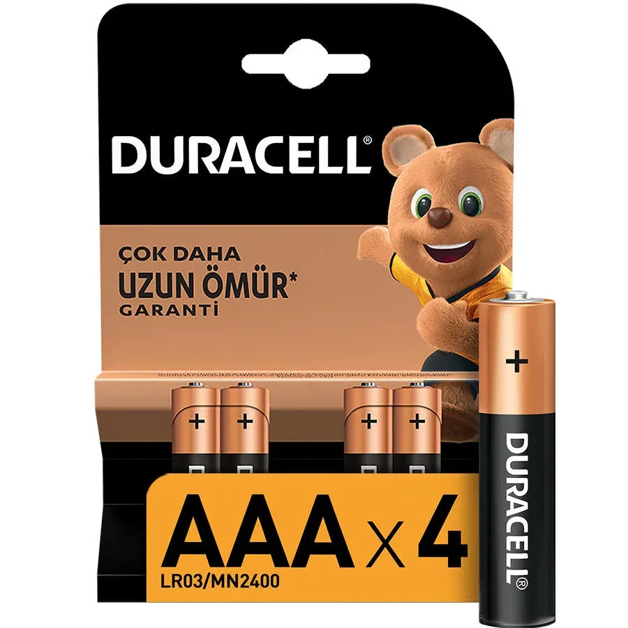 Duracell Alkalin AAA İnce Kalem Pil 4'lü Paket