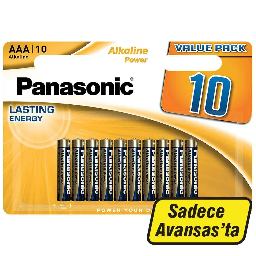 Panasonic Power Alkalin AA İnce Kalem Pil 10'lu Paket