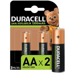 Duracell 1300 mAh Şarj Edilebilir AA Kalem Pil 2'li Paket