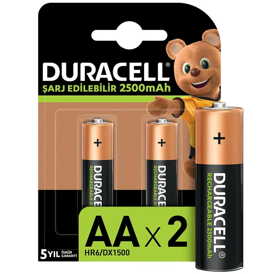 Duracell 2500 mAh Şarj Edilebilir AA Kalem Pil 2'li Paket
