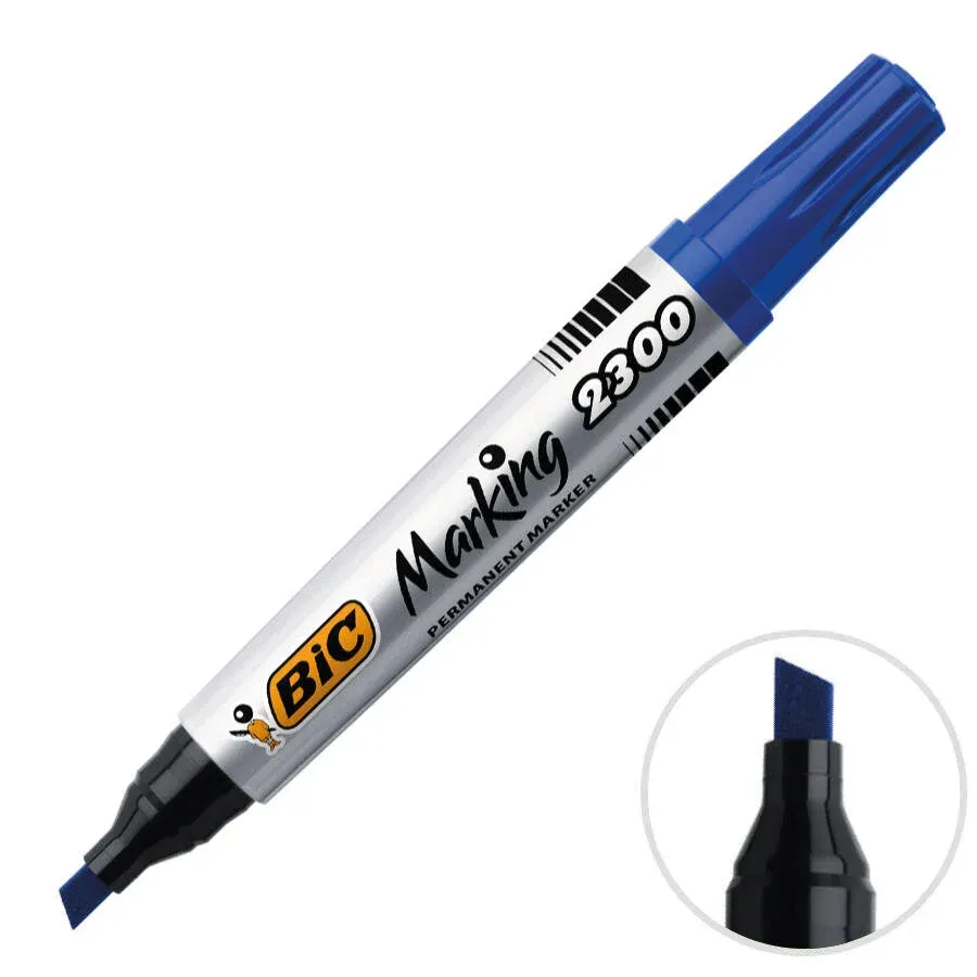 Bic 2300 Marker Kesik Uç KalemMAVİ Tekli