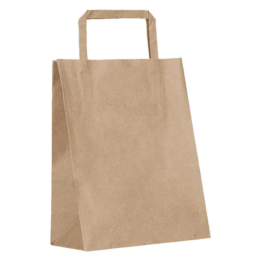 Kraft Kağıt Poşet 22 cm x 27 cm x 10 cm Düz saplı 25'li