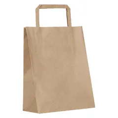 Kraft Kağıt Poşet 22 cm x 27 cm x 10 cm Düz saplı 25'li