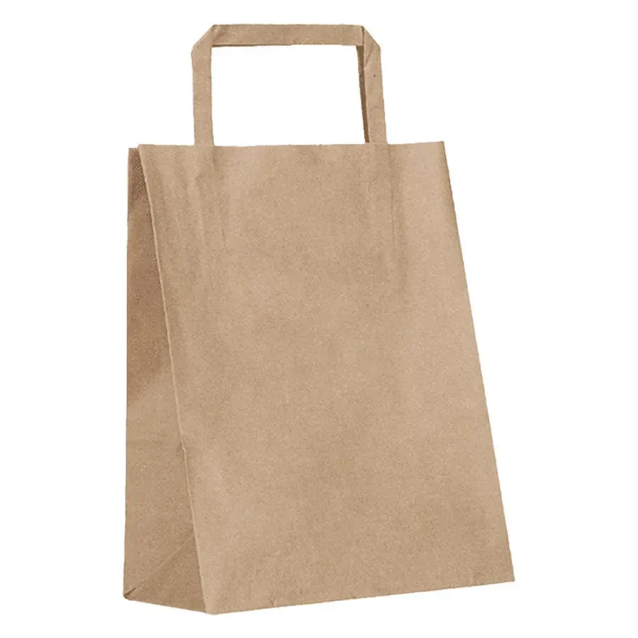 Kraft Kağıt Poşet 26 cm x 30 cm x 14 cm Düz saplı 25'li