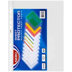 Noki 54430 A4 Crystal Delikli Şeffaf Poşet Dosya 100'lü Paket
