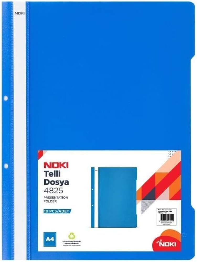 Noki Telli Dosya Mavi A4 Boyut 50'li Paket