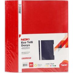Noki Telli Dosya Kırmızı A4 Boyut 50'li Paket