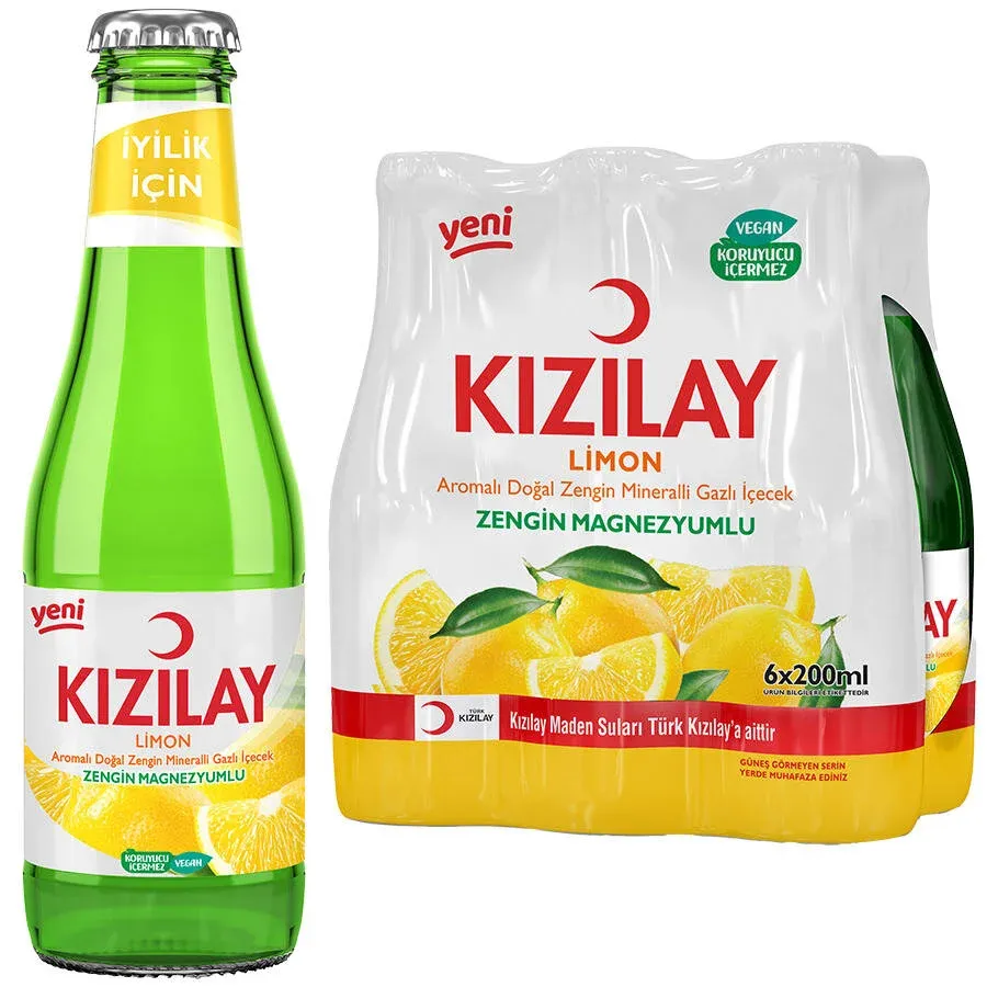 Kızılay Limon Aromalı Maden Suyu 6 x 200 ml