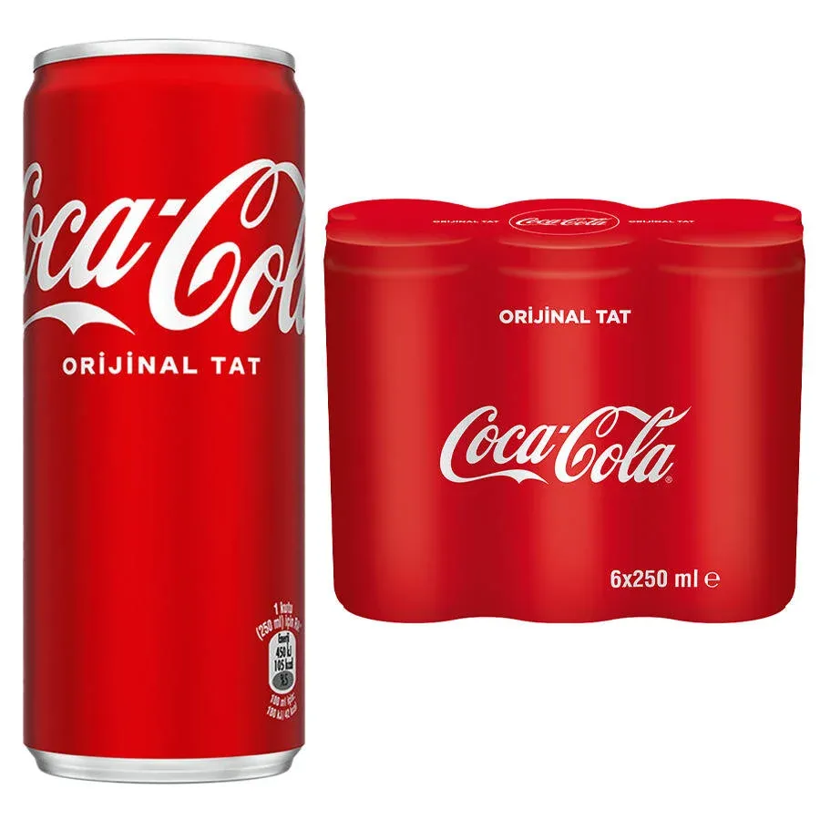 Coca-Cola Kutu 250 ml 6'lı