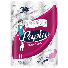 Papia Decor Kağıt Havlu 12 Rulo 3 Katlı
