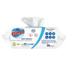 Bingo Yüzey Temizlik Havlusu Beyaz Sabun Katkılı 96'lı