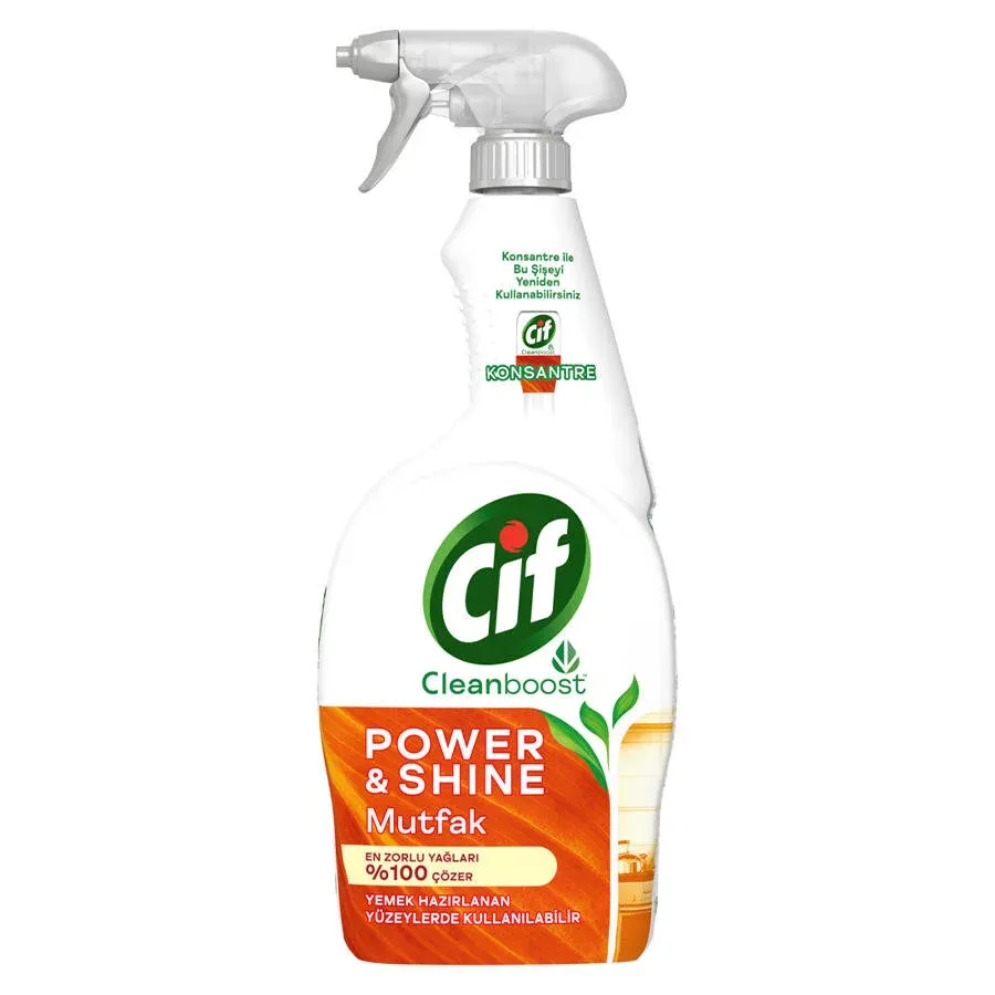 Cif Power & Shine Yağ Çözücü Mutfak Spreyi 750 ML