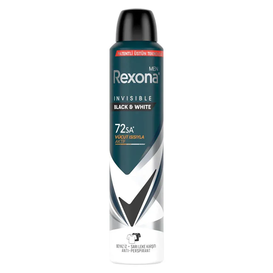 Rexona Men Erkek Sprey Deodorant Invisible Black White 150 ML