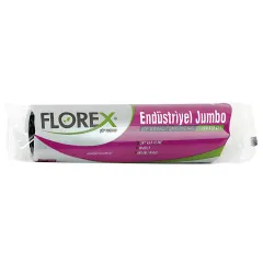 Florex Endüstriyel Çöp Torbası Jumbo Boy 80 cm x 110 cm Siyah 10'lu Paket