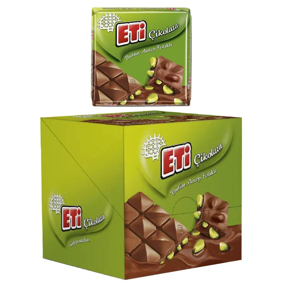 Eti Sütlü Çikolata Antep Fıstıklı 60 g Kare 6'lı
