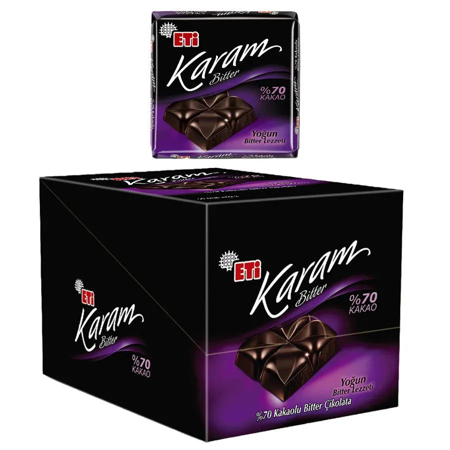 Eti Karam Bitter Çikolata %70 Kakaolu 60 g 10'lu