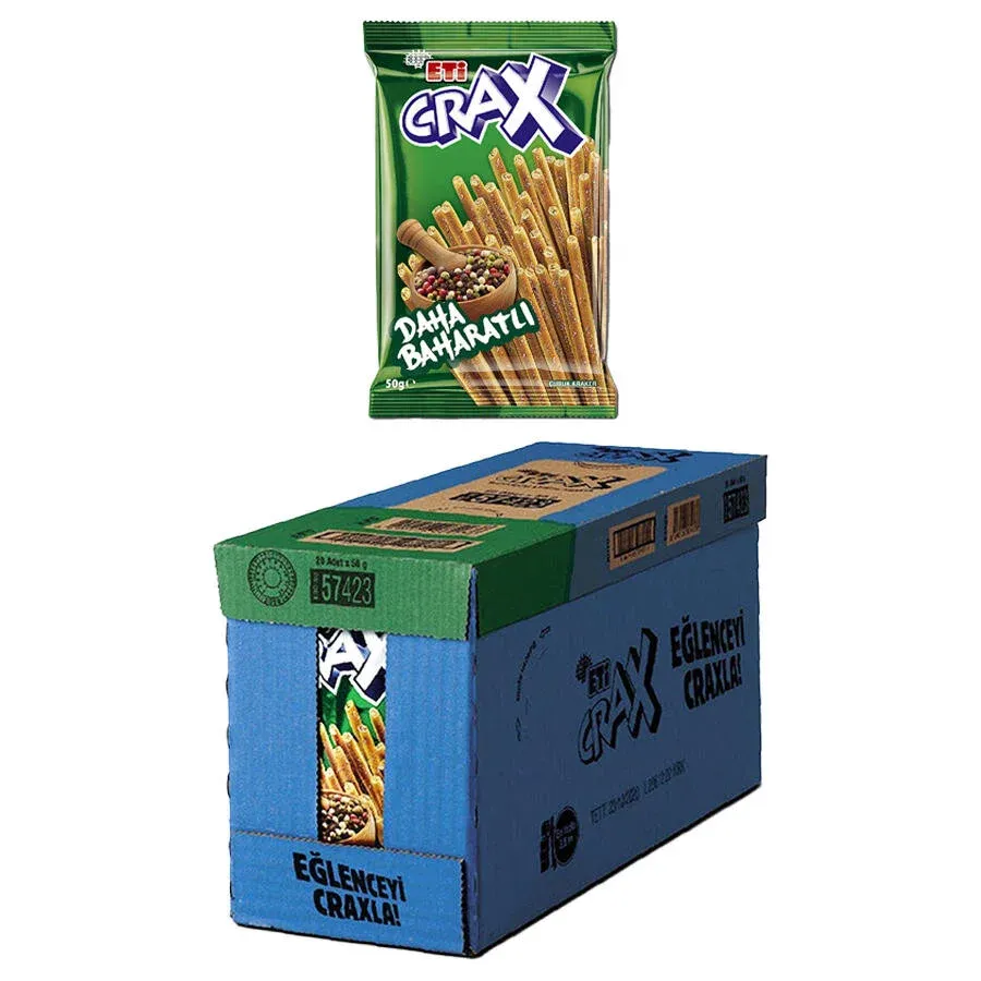 Eti Crax Baharatlı Çubuk Kraker 50 g 20'li