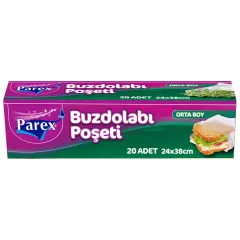 Parex Buzdolabı Poşeti Orta Boy 24 x 38 cm 20'li Paket