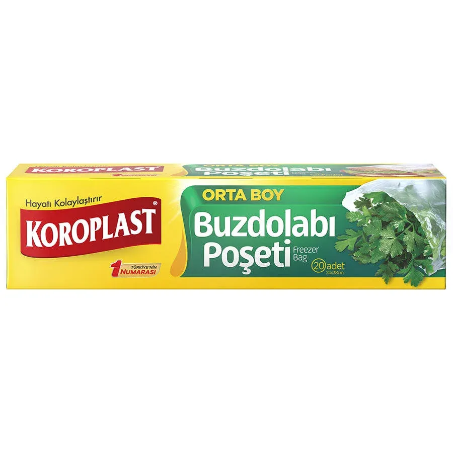 Koroplast Buzdolabı Poşeti Orta Boy 24 x 38 cm 20'li Paket