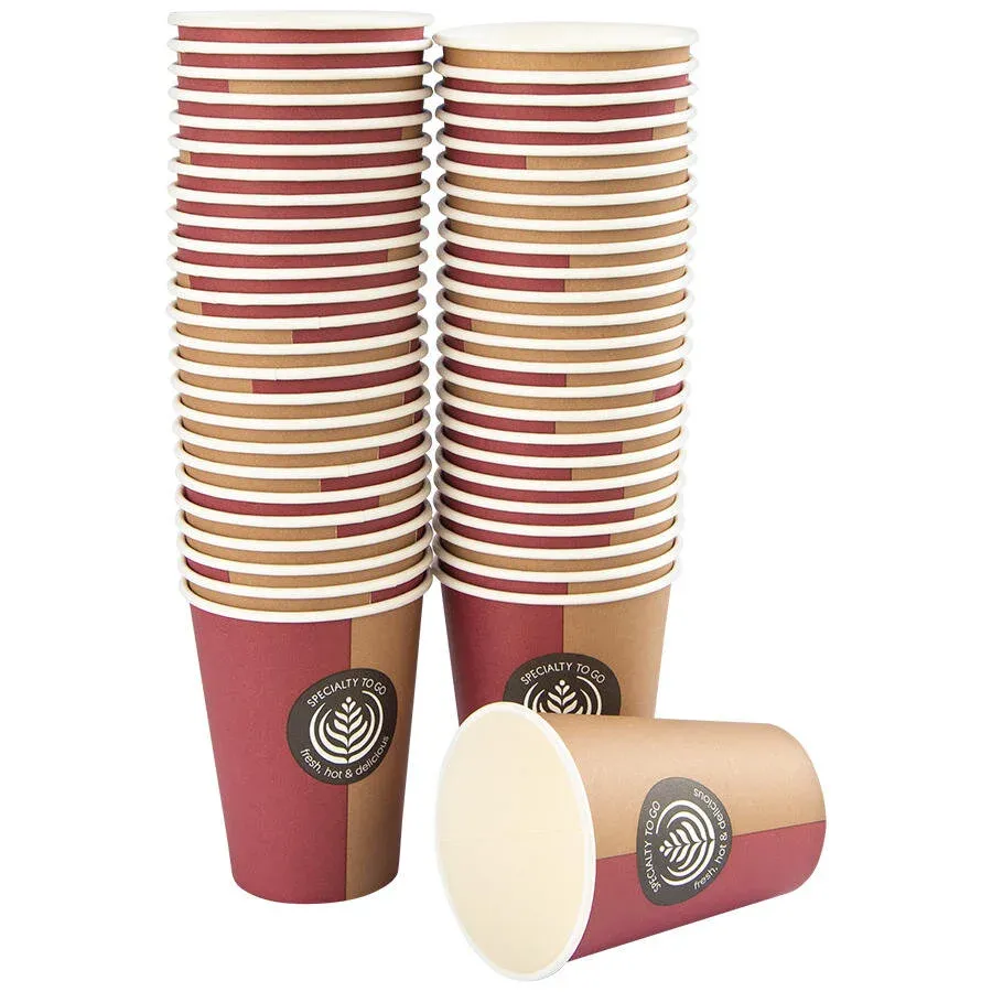 Karton Bardak Desenli 12 Oz 50'li Paket