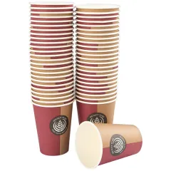 Karton Bardak Desenli 12 Oz 50'li Paket