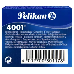 Pelikan 4001 Royal Dolma Kalem Mürekkep Kartuşu Küçük 6'lı Kutu Mavi