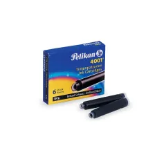 Pelikan 4001 Royal Dolma Kalem Mürekkep Kartuşu Küçük 6'lı Kutu Siyah