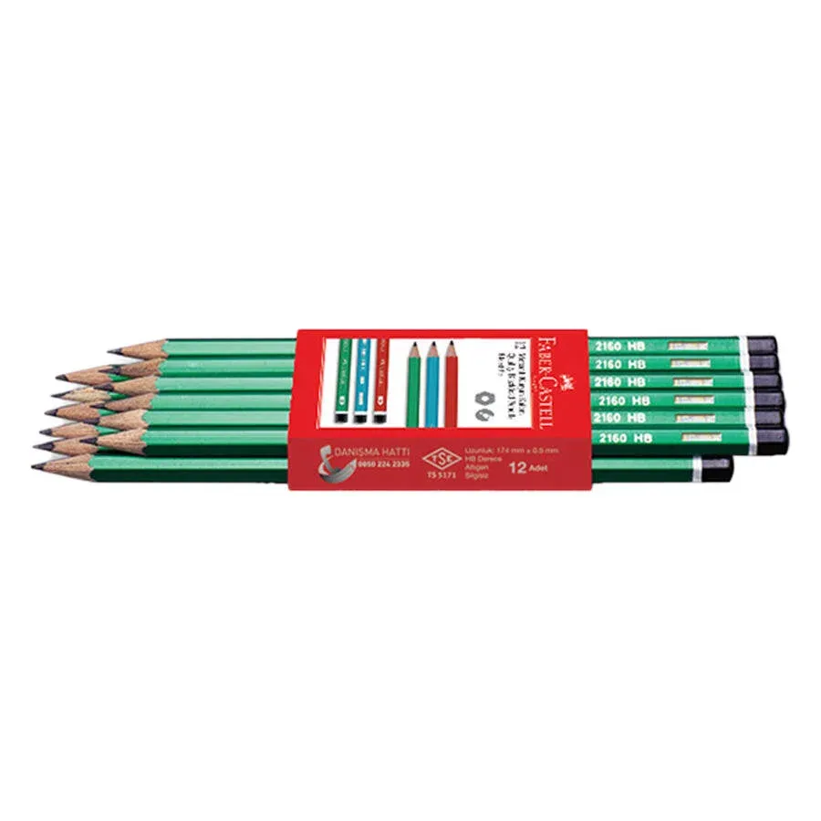 Faber-Castell 2160 HB Mercanlı Kurşun Kalem 12'li Paket
