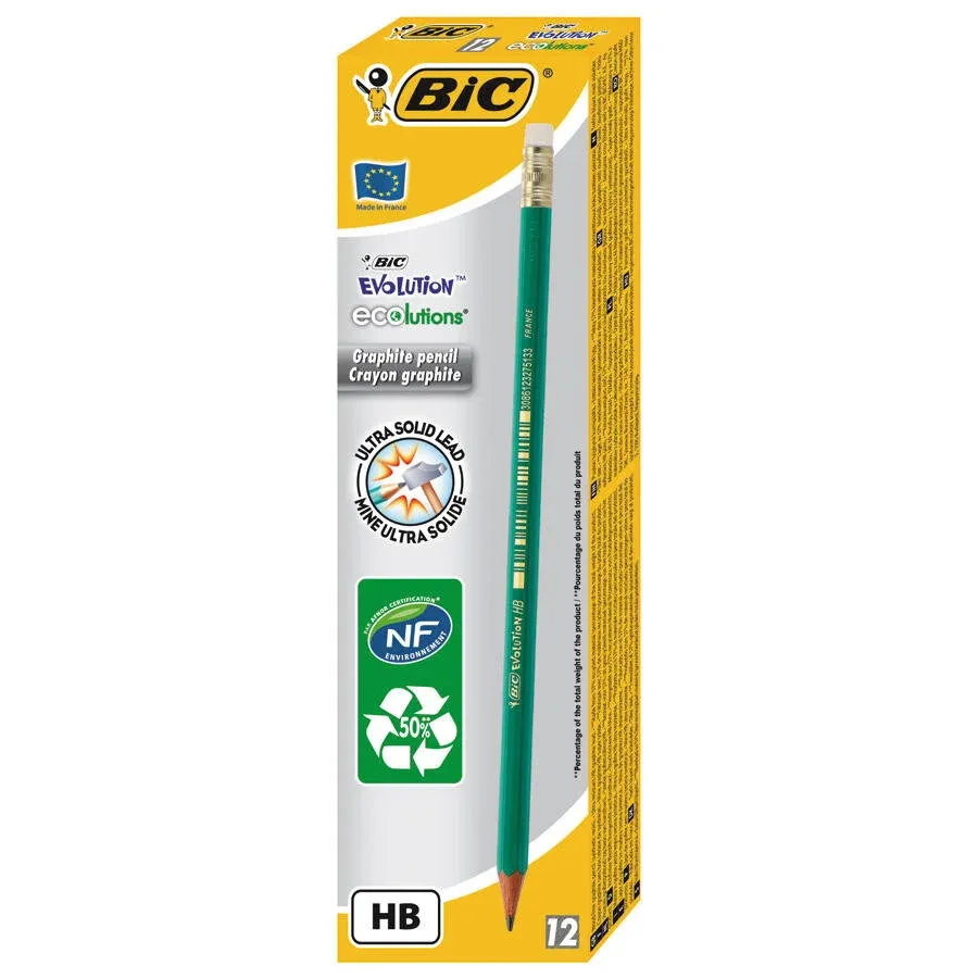 Bic Eco Evolution 655 Silgili HB Kurşun Kalem 12'li Paket