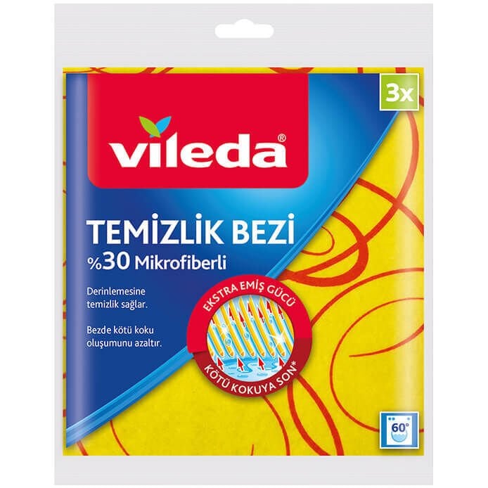 Vileda %30 Mikrofiberli Temizlik Bezi 3'lÜ Paket